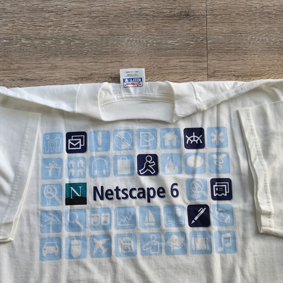 Vintage 2000s y2k Netscape 6 internet tech promo tee shirt